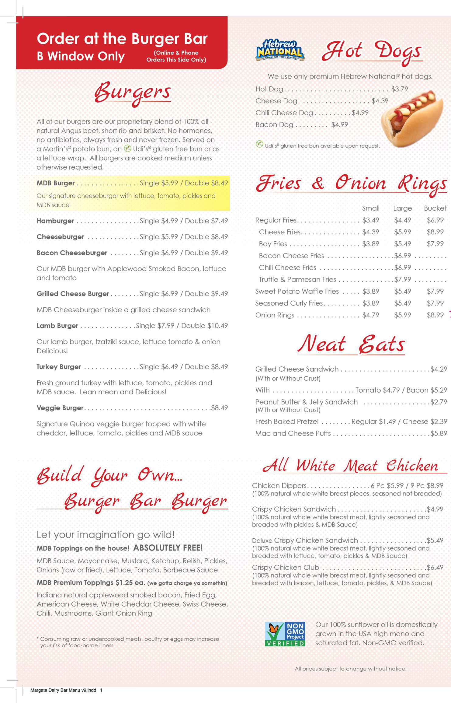 Margate Dairy Bar & Burger Food